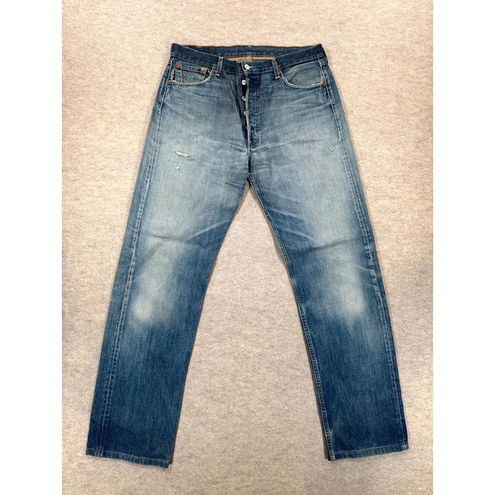VTG Levis 501 Original Fit Jeans Mens 36x36 Blue Denim Straight Leg Authentic